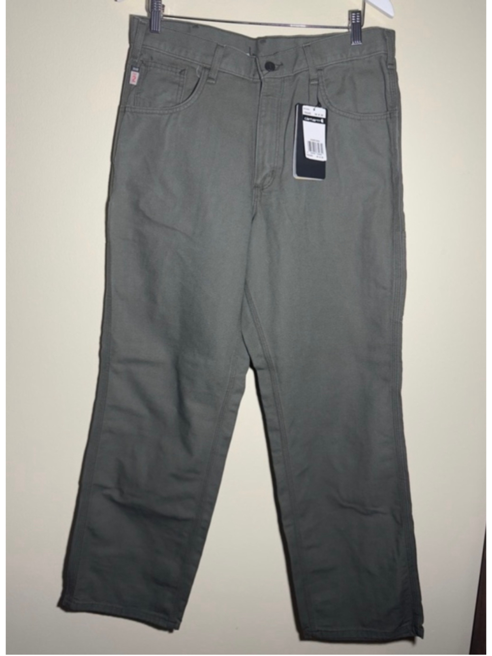 Carhartt FR Flame-Resistant Canvas Pants Green Waist 34x32